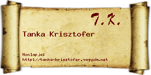 Tanka Krisztofer névjegykártya